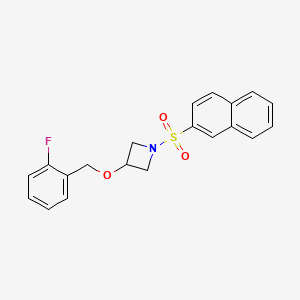 molecular formula C20H18FNO3S B7548416 3-[(2-Fluorobenzyl)oxy]-1-(2-naphthylsulfonyl)azetidine 