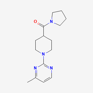 molecular formula C15H22N4O B7548420 [1-(4-Methyl-2-pyrimidinyl)-4-piperidyl](1-pyrrolidinyl)methanone 