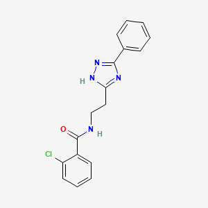 molecular formula C17H15ClN4O B7548430 2-chloro-N-[2-(5-phenyl-1H-1,2,4-triazol-3-yl)ethyl]benzamide 