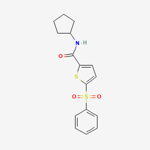 molecular formula C16H17NO3S2 B7548436 N-cyclopentyl-5-(phenylsulfonyl)thiophene-2-carboxamide 