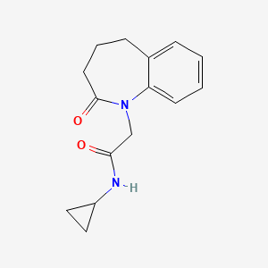 molecular formula C15H18N2O2 B7548454 N-cyclopropyl-2-(2-oxo-4,5-dihydro-3H-1-benzazepin-1-yl)acetamide 