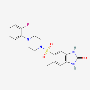 molecular formula C18H19FN4O3S B7548462 5-{[4-(2-fluorophenyl)piperazin-1-yl]sulfonyl}-6-methyl-1,3-dihydro-2H-benzimidazol-2-one 