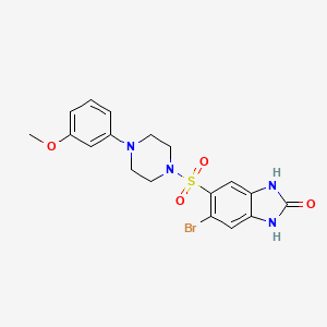 molecular formula C18H19BrN4O4S B7548474 5-bromo-6-{[4-(3-methoxyphenyl)piperazin-1-yl]sulfonyl}-1,3-dihydro-2H-benzimidazol-2-one 
