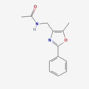 molecular formula C13H14N2O2 B7548491 N-[(5-methyl-2-phenyl-1,3-oxazol-4-yl)methyl]acetamide 
