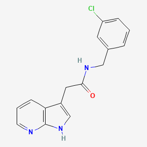 molecular formula C16H14ClN3O B7548502 N-(3-chlorobenzyl)-2-(1H-pyrrolo[2,3-b]pyridin-3-yl)acetamide 