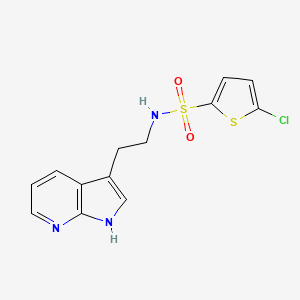 molecular formula C13H12ClN3O2S2 B7548518 5-chloro-N-[2-(1H-pyrrolo[2,3-b]pyridin-3-yl)ethyl]thiophene-2-sulfonamide 