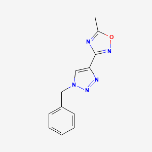 molecular formula C12H11N5O B7548535 3-(1-Benzyltriazol-4-yl)-5-methyl-1,2,4-oxadiazole 