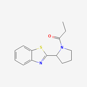 molecular formula C14H16N2OS B7548538 1-[2-(1,3-Benzothiazol-2-yl)pyrrolidin-1-yl]propan-1-one 