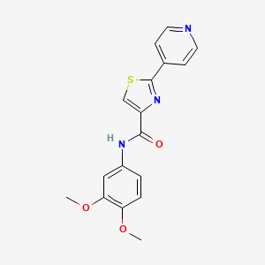 molecular formula C17H15N3O3S B7548541 N-(3,4-dimethoxyphenyl)-2-pyridin-4-yl-1,3-thiazole-4-carboxamide 