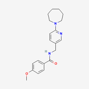 molecular formula C20H25N3O2 B7548545 N-[(6-azepan-1-ylpyridin-3-yl)methyl]-4-methoxybenzamide 