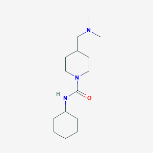 molecular formula C15H29N3O B7548551 N~1~-cyclohexyl-4-[(dimethylamino)methyl]tetrahydro-1(2H)-pyridinecarboxamide 