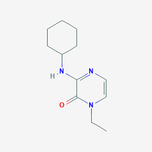 molecular formula C12H19N3O B7548569 3-(cyclohexylamino)-1-ethyl-2(1H)-pyrazinone 