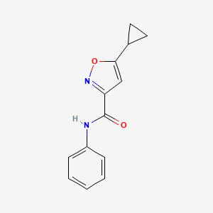 molecular formula C13H12N2O2 B7548606 5-cyclopropyl-N~3~-phenyl-3-isoxazolecarboxamide 