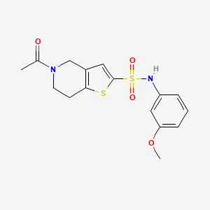 molecular formula C16H18N2O4S2 B7548618 5-acetyl-N-(3-methoxyphenyl)-6,7-dihydro-4H-thieno[3,2-c]pyridine-2-sulfonamide 
