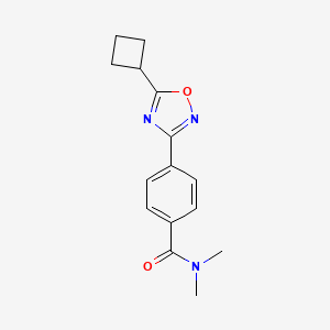 molecular formula C15H17N3O2 B7548653 4-(5-cyclobutyl-1,2,4-oxadiazol-3-yl)-N,N-dimethylbenzamide 