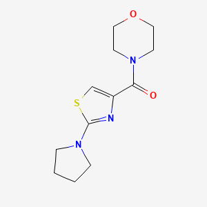 molecular formula C12H17N3O2S B7548660 Morpholino[2-(1-pyrrolidinyl)-1,3-thiazol-4-yl]methanone 