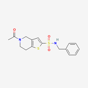 molecular formula C16H18N2O3S2 B7548665 5-acetyl-N-benzyl-6,7-dihydro-4H-thieno[3,2-c]pyridine-2-sulfonamide 