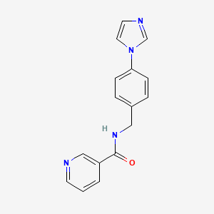 molecular formula C16H14N4O B7548684 N-[4-(1H-imidazol-1-yl)benzyl]nicotinamide 