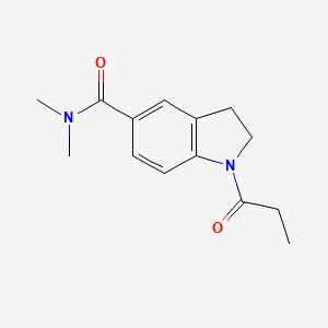 molecular formula C14H18N2O2 B7548771 N~5~,N~5~-dimethyl-1-propionyl-5-indolinecarboxamide 