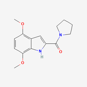 molecular formula C15H18N2O3 B7548794 (4,7-dimethoxy-1H-indol-2-yl)(1-pyrrolidinyl)methanone 