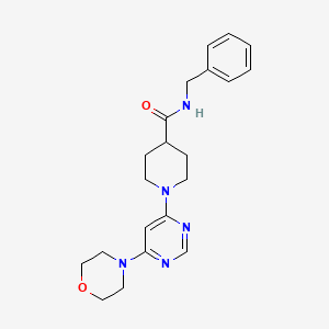 molecular formula C21H27N5O2 B7548829 N-benzyl-1-(6-morpholin-4-ylpyrimidin-4-yl)piperidine-4-carboxamide 