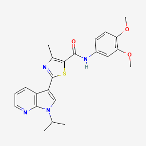 molecular formula C23H24N4O3S B7548842 N~5~-(3,4-dimethoxyphenyl)-2-(1-isopropyl-1H-pyrrolo[2,3-b]pyridin-3-yl)-4-methyl-1,3-thiazole-5-carboxamide 