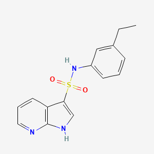 molecular formula C15H15N3O2S B7548872 N-(3-ethylphenyl)-1H-pyrrolo[2,3-b]pyridine-3-sulfonamide 