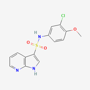 molecular formula C14H12ClN3O3S B7548893 N-(3-chloro-4-methoxyphenyl)-1H-pyrrolo[2,3-b]pyridine-3-sulfonamide 