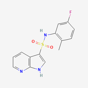 molecular formula C14H12FN3O2S B7548897 N-(5-fluoro-2-methylphenyl)-1H-pyrrolo[2,3-b]pyridine-3-sulfonamide 