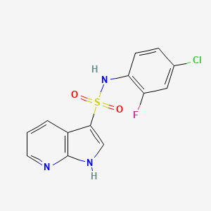 molecular formula C13H9ClFN3O2S B7548900 N-(4-chloro-2-fluorophenyl)-1H-pyrrolo[2,3-b]pyridine-3-sulfonamide 