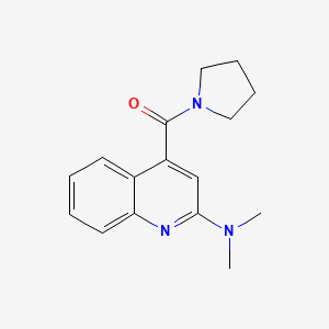 molecular formula C16H19N3O B7548902 [2-(Dimethylamino)-4-quinolyl](1-pyrrolidinyl)methanone 