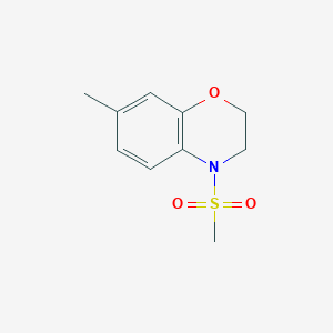 molecular formula C10H13NO3S B7548921 7-methyl-4-(methylsulfonyl)-3,4-dihydro-2H-1,4-benzoxazine 