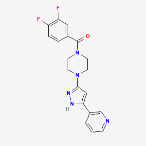molecular formula C19H17F2N5O B7548935 (3,4-difluorophenyl){4-[3-(3-pyridyl)-1H-pyrazol-5-yl]piperazino}methanone 