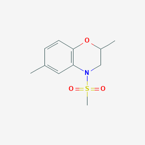 molecular formula C11H15NO3S B7548941 2,6-dimethyl-2,3-dihydro-4H-1,4-benzoxazin-4-yl methyl sulfone 