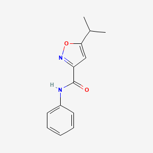 molecular formula C13H14N2O2 B7548945 5-isopropyl-N~3~-phenyl-3-isoxazolecarboxamide 