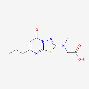 molecular formula C11H14N4O3S B7548969 N-methyl-N-(5-oxo-7-propyl-5H-[1,3,4]thiadiazolo[3,2-a]pyrimidin-2-yl)glycine 
