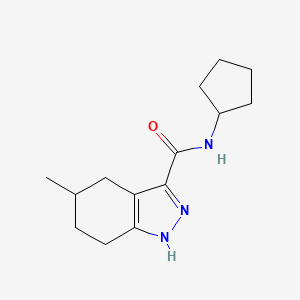 molecular formula C14H21N3O B7548975 N~3~-cyclopentyl-5-methyl-4,5,6,7-tetrahydro-1H-indazole-3-carboxamide 
