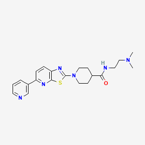 molecular formula C21H26N6OS B7548995 N~4~-[2-(dimethylamino)ethyl]-1-[5-(3-pyridyl)[1,3]thiazolo[5,4-b]pyridin-2-yl]-4-piperidinecarboxamide 