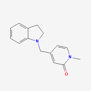 molecular formula C15H16N2O B7549049 4-(2,3-dihydro-1H-indol-1-ylmethyl)-1-methyl-2(1H)-pyridinone 