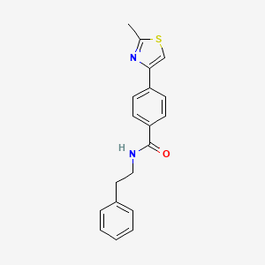 molecular formula C19H18N2OS B7549071 N-(3-methoxybenzyl)-4-[5-(piperidin-1-ylcarbonyl)-1,3,4-oxadiazol-2-yl]thiophene-2-sulfonamide 
