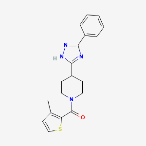 molecular formula C19H20N4OS B7549084 (3-methyl-2-thienyl)[4-(5-phenyl-4H-1,2,4-triazol-3-yl)piperidino]methanone 