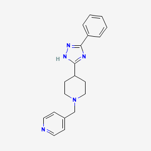 molecular formula C19H21N5 B7549092 4-(5-phenyl-4H-1,2,4-triazol-3-yl)-1-(4-pyridylmethyl)piperidine 
