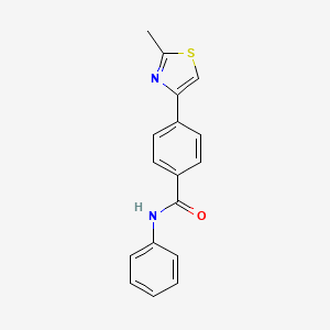 molecular formula C17H14N2OS B7549097 N-(1,3-benzodioxol-5-ylmethyl)-2-({4-methyl-5-[1-methyl-3-(4-methylphenyl)-1H-pyrazol-4-yl]-4H-1,2,4-triazol-3-yl}thio)acetamide 