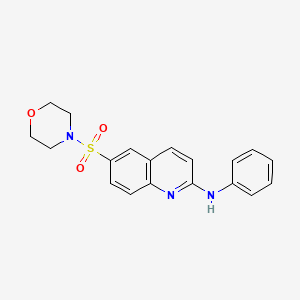 molecular formula C19H19N3O3S B7549098 6-(morpholin-4-ylsulfonyl)-N-phenylquinolin-2-amine 