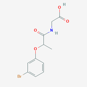 molecular formula C11H12BrNO4 B7549106 2-[2-(3-Bromophenoxy)propanoylamino]acetic acid 