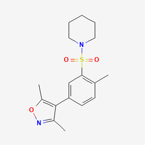 molecular formula C17H22N2O3S B7549155 3,5-Dimethyl-4-(4-methyl-3-piperidin-1-ylsulfonylphenyl)-1,2-oxazole 