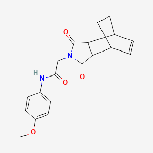 molecular formula C19H20N2O4 B7549173 2-(3,5-dioxo-4-azatricyclo[5.2.2.02,6]undec-8-en-4-yl)-N-(4-methoxyphenyl)acetamide 