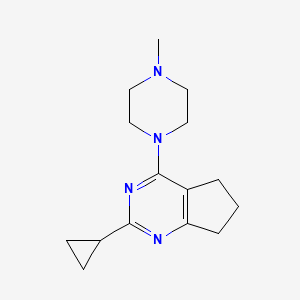 molecular formula C15H22N4 B7549184 2-cyclopropyl-4-(4-methylpiperazino)-6,7-dihydro-5H-cyclopenta[d]pyrimidine 