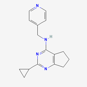 molecular formula C16H18N4 B7549196 N-(2-cyclopropyl-6,7-dihydro-5H-cyclopenta[d]pyrimidin-4-yl)-N-(4-pyridylmethyl)amine 