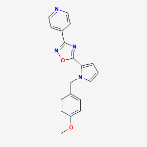 molecular formula C19H16N4O2 B7549203 5-[1-(4-methoxybenzyl)-1H-pyrrol-2-yl]-3-(4-pyridyl)-1,2,4-oxadiazole 